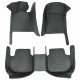 Cheap Black and Green Stitching Luxury Leather Diamond Car Floor Mats