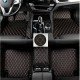 Cheap Black and Orange Stitching Luxury Leather Diamond Car Floor Mats Cheap Black and Orange Stitching Luxury Leather Diamond Car Floor Mats