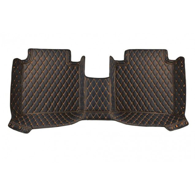 Cheap Black and Orange Stitching Luxury Leather Diamond Car Floor Mats Cheap Black and Orange Stitching Luxury Leather Diamond Car Floor Mats