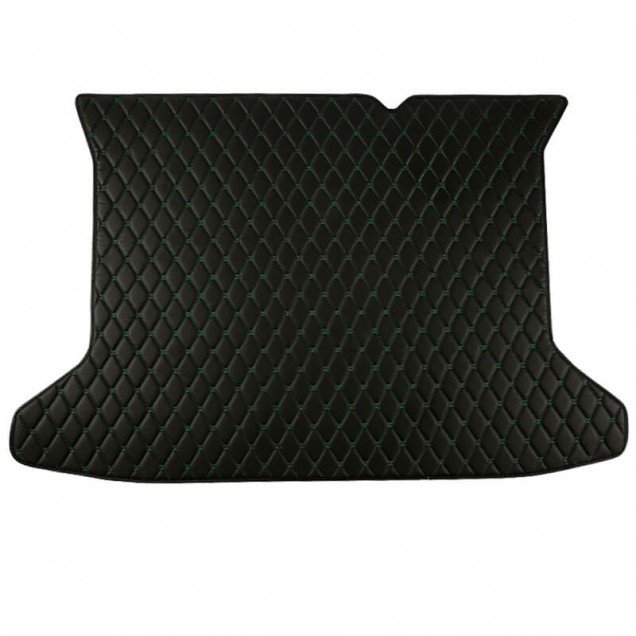 Cheap Black and Green Stitching Luxury Leather Diamond Trunk Base Mats Cheap Black and Green Stitching Luxury Leather Diamond Trunk Base Mats
