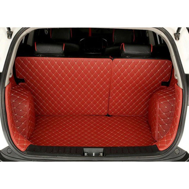 Cheap Wine Red Full Cover Luxury Leather Diamond Trunk Car Floor Mats