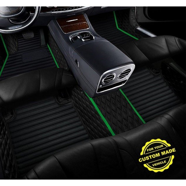 Cheap Lime Green Hybrid Line Series Premium Car Mats