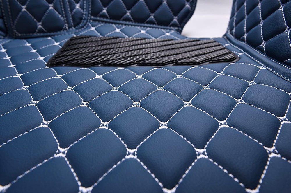 Cheap Blue Luxury Leather Diamonds Car Floor Mats