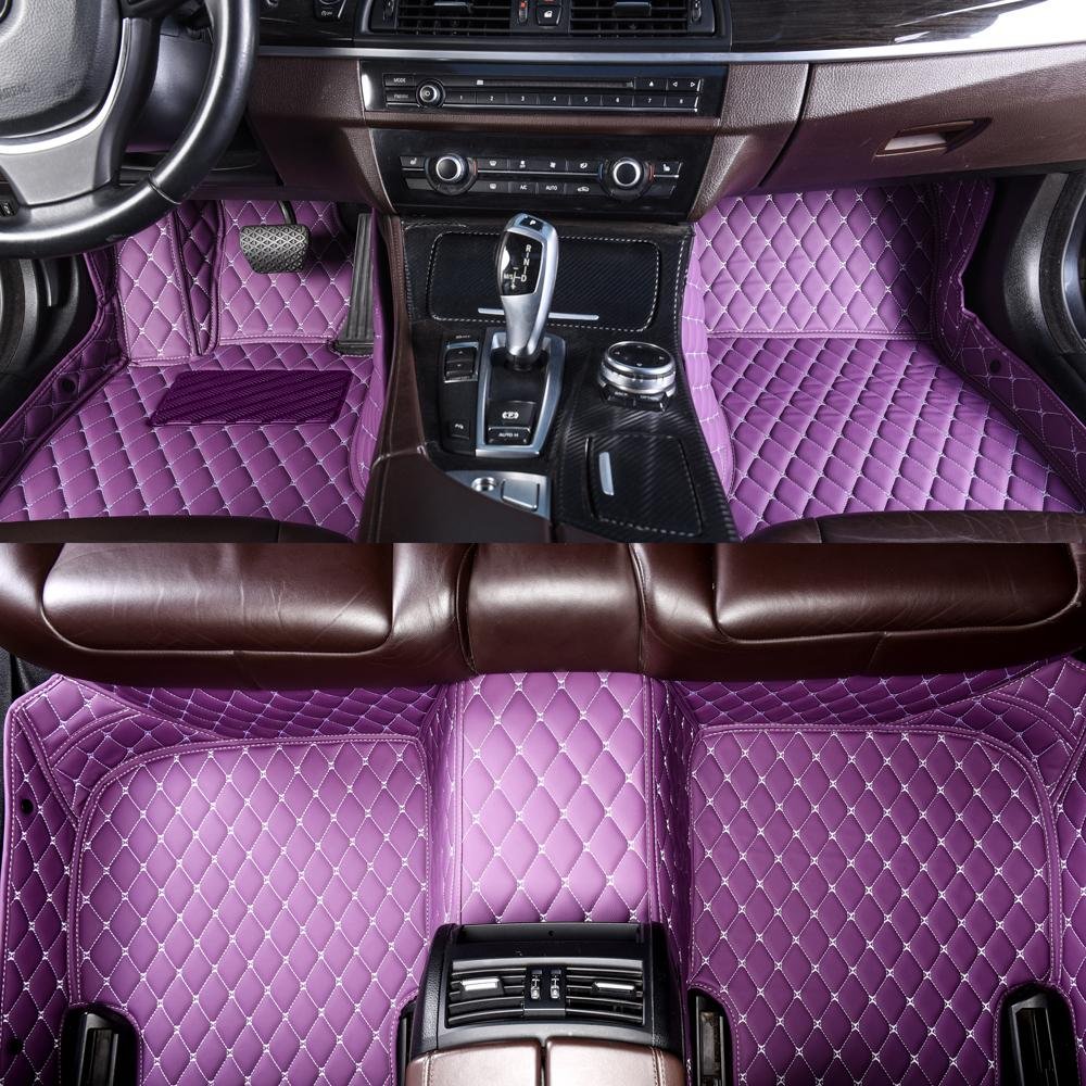 Cheap Purple Luxury Leather Diamond Car Mats