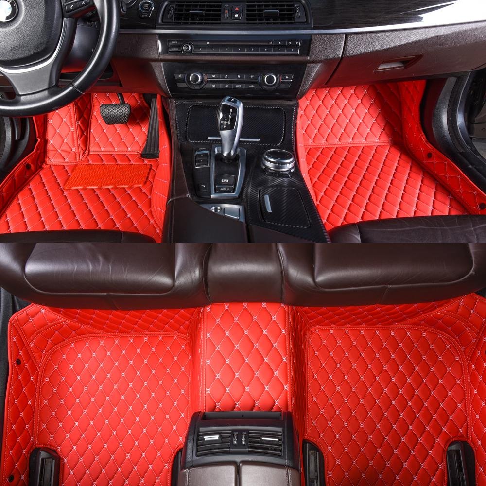 Cheap Red Luxury Leather Diamond Car Mats