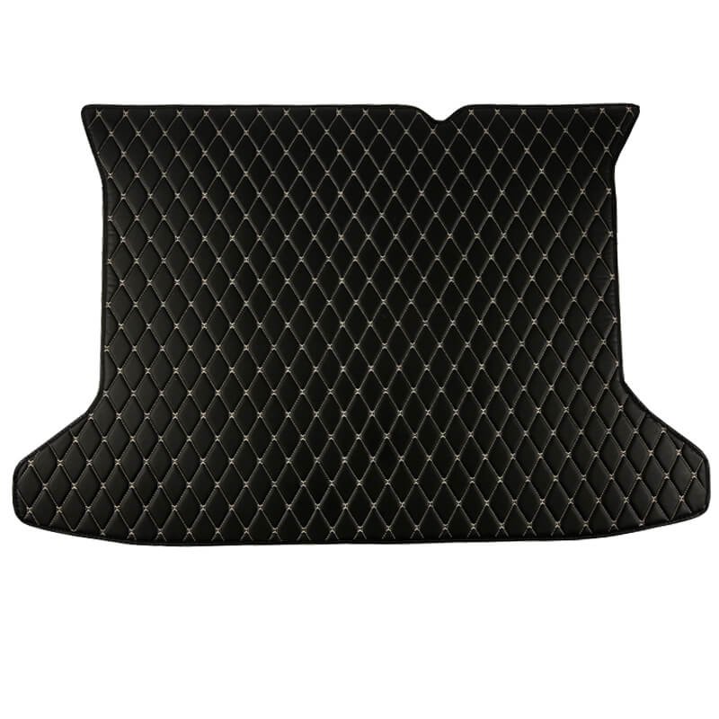 Cheap Black and Beige Stitching Luxury Leather Diamond Trunk Base Mat