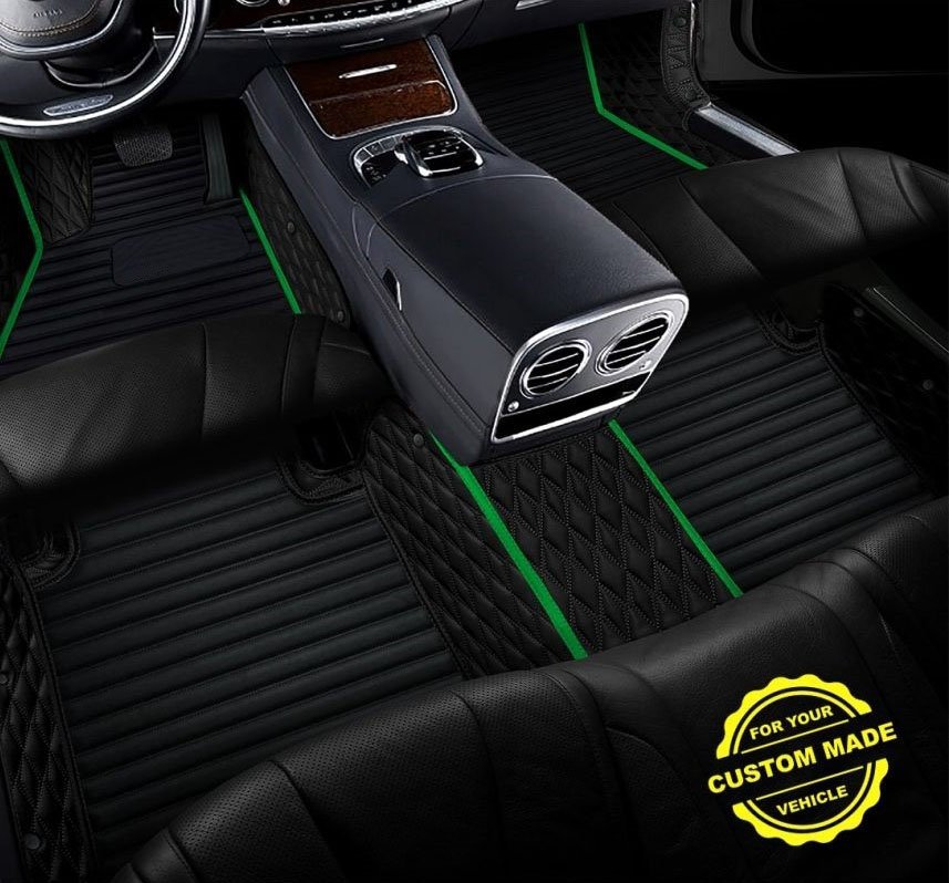 Cheap Lime Green Hybrid Line Series Premium Car Mats