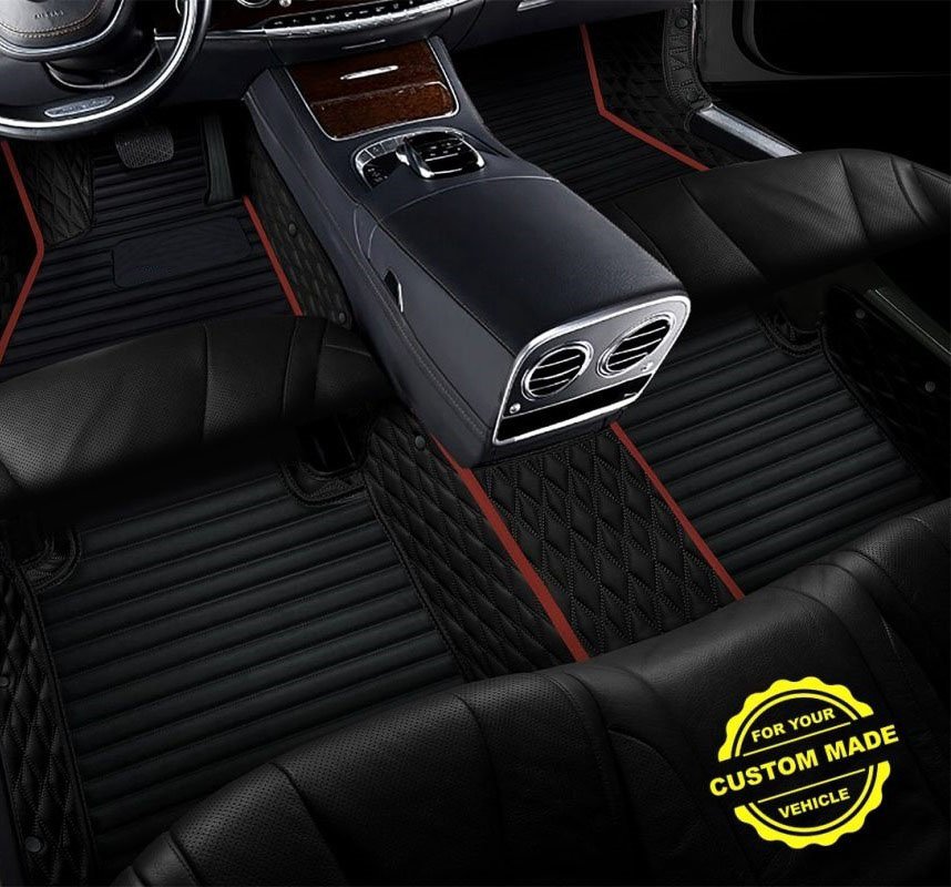 Cheap Maroon Hybrid Line Series Premium Car Mats