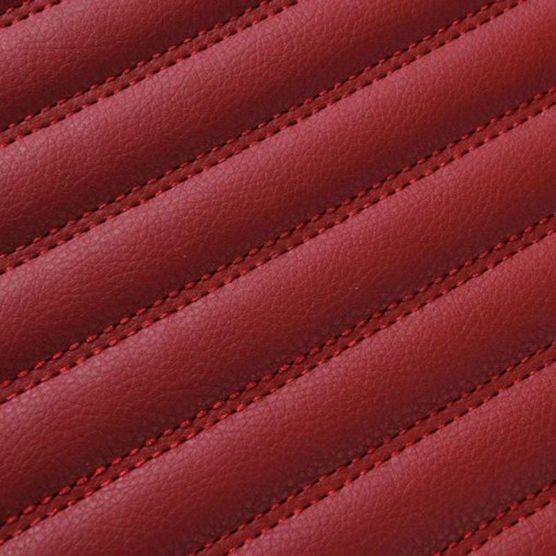 Cheap Maroon Luxury Leather Stripe Car Mats